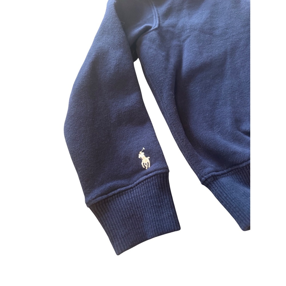 Polo‎ Ralph Lauren Kids Navy Blue Quarter Zip Chenille P Patch Sweatshirt Size 6 - Picture 4 of 6